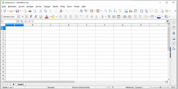 Tabellensicht von LibreOffice Calc